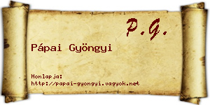 Pápai Gyöngyi névjegykártya